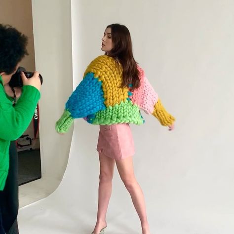 HOPE MACAULAY on Instagram: “COLOSSAL DREAM 🌷 BTS of the Colossal Knit shoot 💛 Discover and shop new knits now at www.hopemacaulay.com 🌸” Hope Mccauley, Hope Macaulay, Crochet Hats, Bts, Knitting, Crochet, On Instagram, Quick Saves, Instagram