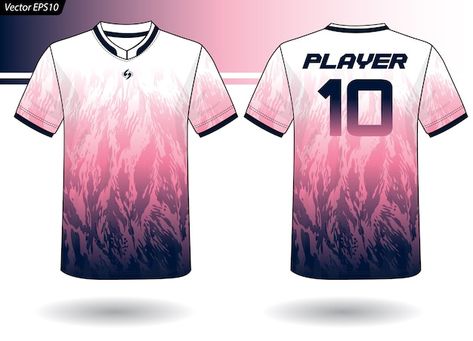 Sports jersey template for team uniforms | Premium Vector #Freepik #vector #soccer-mockup #football-mockup #jersey-mockup #football-uniform Sports Jersey Template, Jersey Template, School Costume, Sports Jersey Design, Illustration Simple, Team Uniforms, Team Jersey, Team Sports, Jersey Design