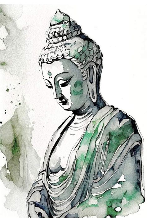 Buddha Painting Watercolor, Buddha Drawing, Buddha Painting Canvas, Buddhist Art Drawing, Ganesh Art Paintings, Buddha Art Drawing, Buddha Artwork, Buddha Art Painting, Buddha Painting