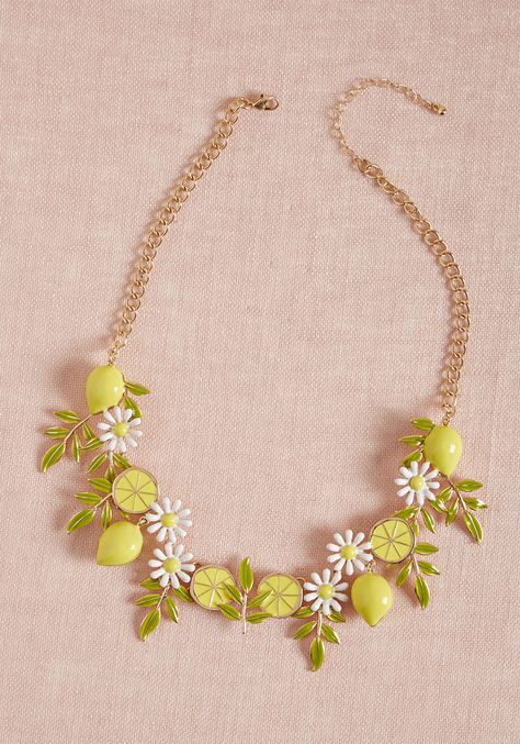 Lemon Necklace, Daisy Jewellery, Walmart Jewelry, Bold Necklace, Daisy Necklace, Clover Charm, Pearl Jewelry Necklace, Platinum Jewelry, Enamel Necklaces