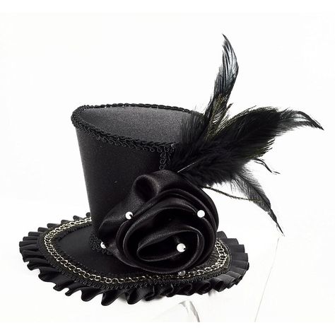 Forum Novelties Women's Mini Top Hat with Rose Costume Accessory ($11) ❤ liked on Polyvore featuring accessories, hats, rose hat, miniature top hats, rosebud hats, mini hats and mini top hat Miniature Hats, Rose Costume, Mini Hats, Rose Hat, Black Top Hat, Steampunk Hat, Fascinator Hairstyles, Flower Fascinator, Mini Top Hat