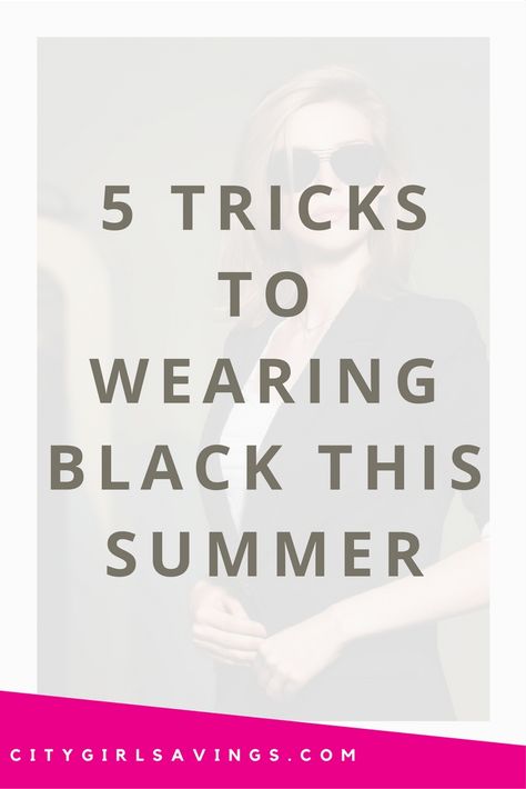 While black is a wonderful color to wear, there’s a misconception that black is way too hot to put on during the stifling summer season. Not true! We're sharing 5 ways to get away with wearing black, without sweating like crazy, in the summer. Wearing Black In Summer, How To Wear Black In Summer, Black Sundress, Personal Style Inspiration, Wearing All Black, Summer Black, All Black Outfit, Budgeting Tips, Like Crazy