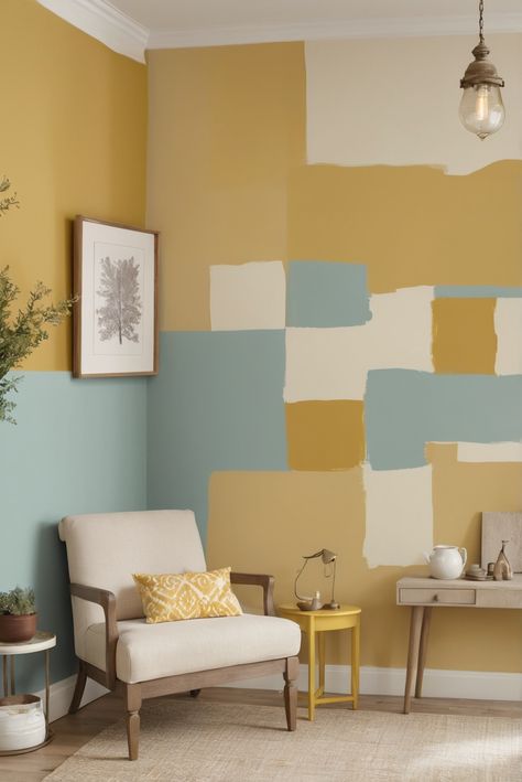 Best 5 SW Palettes colors with Sky and Mustard for Your Room 2024 - HOME CABINET EXPERT Modern Yellow Paint Colors, Mustard Color Paint, Sw Bracing Blue, Sw Watery, Sw Rainwashed, Mustard Yellow Paint Colors, Yellow Home Office, Sw Naval, Bracing Blue