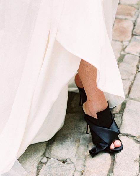 25 Nontraditional Wedding Shoe Ideas from Stylish Brides Wedding Shoe Ideas, Bedazzled Converse, Black Dress Sandals, Edgy Boots, Burgundy Pumps, Sparkly Flats, Shoes Bride, White Weddings, Manolo Blahnik Heels