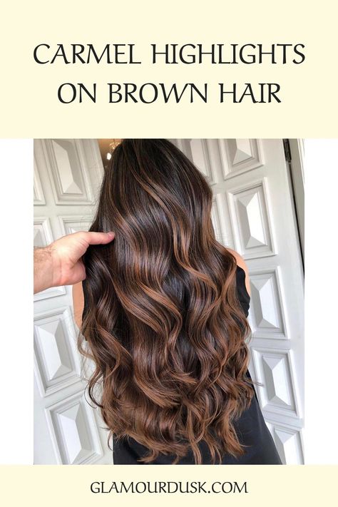 Caramel highlights + brown hair = the perfect combo! 🍂 Add warmth and dimension to your locks with these gorgeous caramel hues that look stunning in any light. Whether it’s soft balayage or bold streaks, this trend is pure magic. Save this pin for your next hair appointment! ✨💛 Caramel Highlights Brown Hair, Carmel Highlights, Highlights On Brown Hair, Natural Looking Highlights, Caramel Ombre, Soft Balayage, Brown Hair With Caramel Highlights, Color Safe Shampoo, Hair Color Caramel