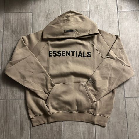 Brand New From Ssense 100% Authentic Great Quality For The Winter Warm And Thick Dm For More Inquires Essentials Fear Of God, Essentials Hoodie, Cream Hoodie, Brown Hoodie, Fear Of God Essentials, Hoodie Brands, Green Hoodie, Fear Of God, Knit Hoodie