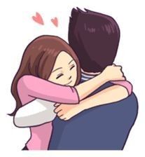 Cartoon Dp, Hug Stickers, Images Emoji, Cartoons Dp, Love Cartoon Couple, Tight Hug, Boy And Girl Cartoon, Chat Stickers, Cute Couple Drawings