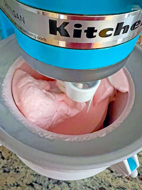 Starburst Ice Cream -- This pretty pink ice cream tastes exactly like Starburst candies! Starburst Ice Cream is easy to make with just a few ingredients and if you use the FaveREDs packs, it will have the most lovely hue! Pink Starburst Ice Cream, Starburst Ice Cream, Starburst Recipe, Unique Ice Cream Flavors, Starbucks Flavors, Starburst Candy, Sorbet Ice Cream, Pink Ice Cream, Pink Starburst