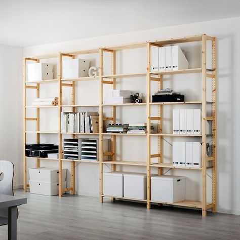 Wood shelving units