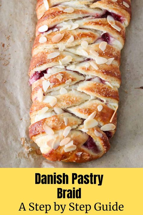 Braided Dough Recipes, Braided Cream Cheese Danish, Braided Danish Pastry, Braided Pastry Recipes, Danish Braid Recipes, Pecan Braid Recipe Panera, Puff Pastry Breakfast Braid, Butter Braids Recipe Easy, Homemade Danish Pastry Dough