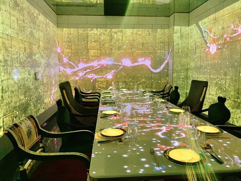 Inside iChina, the Silicon Valley Restaurant Betting Big on Virtual Reality Dining - Eater SF Modern Chinese Restaurant, Vr Room, Element Project, Valley Fair, Blossom Garden, Shake Shack, Leather Wall, Vr Experience, Modern Chinese