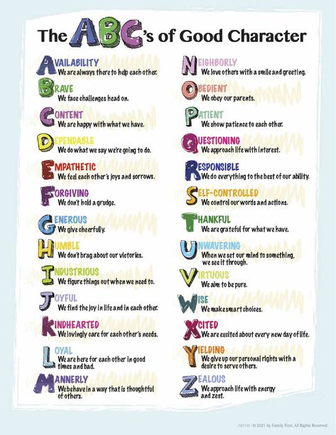 ABC's of Good Character - iMOM