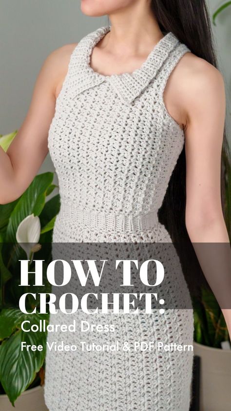 Crochet along with our step by step video tutorial to make this now! 💖 Be sure to join us on YouTube, Instagram and check out my Etsy @TCDDIY Crochet Dress Pattern Free, Dress Patterns Free, Crochet Clothing And Accessories, Crochet Clothes For Women, Crochet Design Pattern, Clothing Patterns Free, Crochet Fashion Patterns, Dress Crochet, Crochet Clothes Patterns