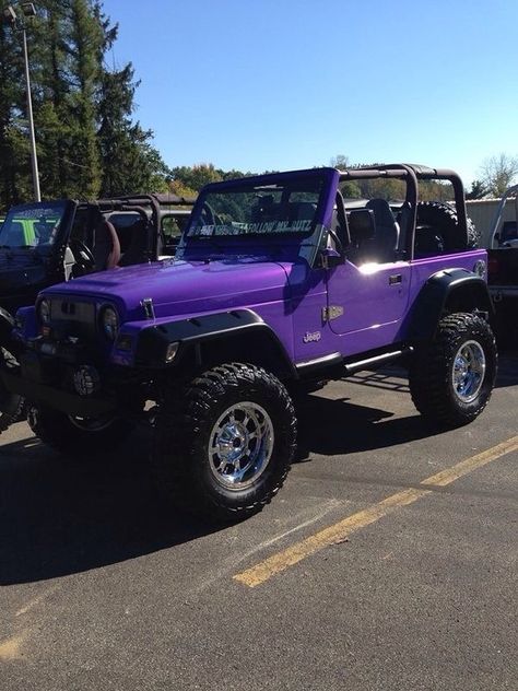 Nice PURPLE Jeep Wrangler!! Purple Wrangler, Purple Jeep Wrangler, Purple Jeep, Ravens Jersey, Cj Jeep, Big Girl Toys, Tj Wrangler, Hors Route, Purple Car