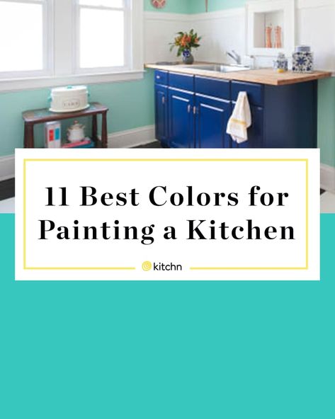 The Best Kitchen Paint Colors, According to Experts | Kitchn Cheerful Kitchen Paint Colors, Turquoise Kitchen Walls, Painting A Kitchen, Bright Kitchen Colors, Turquoise Kitchen Cabinets, Turquoise Accent Walls, Best Kitchen Paint Colors, Colors For Painting, Unique Paint Colors