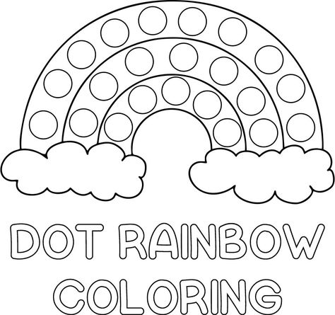 Dot Rainbow Printable Coloring Pages Pop It Printable Free, Rainbow Dot Printable, Rainbow Do A Dot Free Printable, Rainbow Do A Dot, Paint Dobber Sheets, Dobber Printables Free, Dot Sheets Free Printables, Painting Dots Art, Polka Dot Painting Ideas