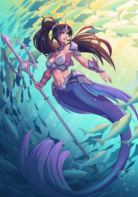 Siren's Lament Webtoon, Mermaid Pose, Anime Mermaid, Mermaid Artwork, Pathfinder Character, Dnd Races, Mermaid Lagoon, Samurai Artwork, Pirate Art