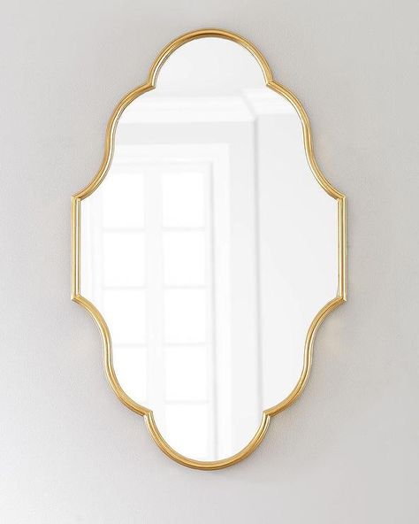 Danity Scalloped Gold Frame Iron Mirror Antic Mirror, Mirror Cladding, Awesome Mirrors, Furniture Websites, Powder Room Mirror, Moroccan Mirror, Mantel Design, Room Mirror, Girls Mirror