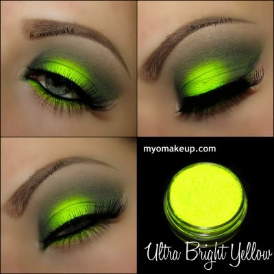 MYO Eyeshadow Pigment Ultra Bright Yellow Mica Loose Powder Cosmetic Makeup Fantasy Make-up, Halloweenský Makeup, Make Up Designs, Maquillage On Fleek, Yellow Makeup, Yellow Eyeshadow, Neon Makeup, Eye Makeup Looks, Single Eyeshadow