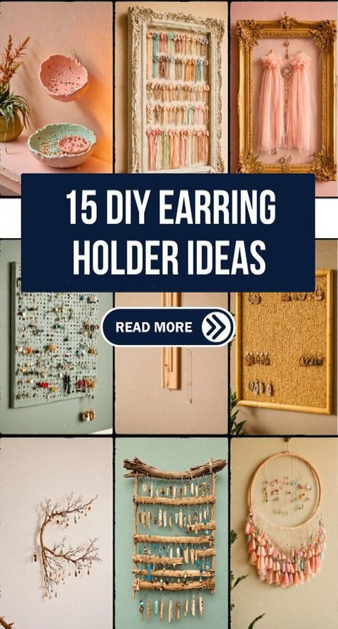 Elevate your jewelry organization with these 15 stylish DIY earring holder projects. Whether you prefer a rustic corkboard or a whimsical tulle frame, these creative ideas will keep your earrings beautifully displayed and easy to find. Perfect for adding a personal touch to your decor! #Tradition #Jewelry #and #HandmadeJewelry #Beaded #of #Beauty #the #Jewelry #Creativity #Style #Elegance #Accessories #Unraveling #Crafting #StatementJewelry Screen Earring Holder, Earring Holder Ideas, Diy Earrings Dangle, Creative Jewelry Displays, Diy Bug Spray, Diy Earring Holder, Wire Jewelry Making, Diy Tops, Diy Earring