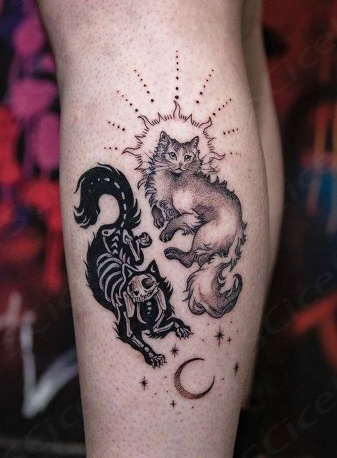 Waist Tattoo, Font Tato, Cat Tattoo Simple, Tato Minimal, Goth Tattoo, Black Cat Tattoos, More Tattoo, Cat Tattoo Designs, Feminine Tattoo