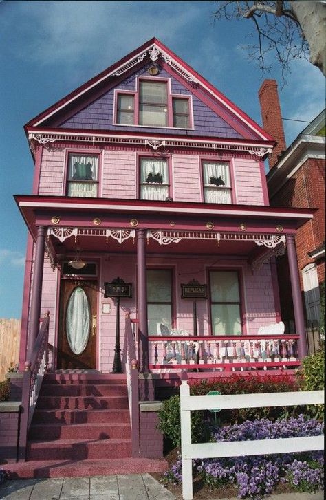 Painted Lady Painted Lady House, The Painted Lady, Victorian Tea Room, Victorian Homes Exterior, Folk Victorian, Cozy Cottages, Pink Victorian, Tea Rooms, High Noon