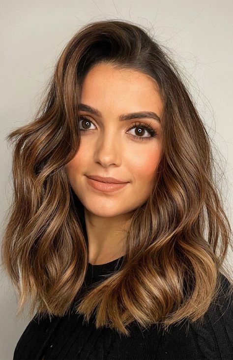 Golden Bronde Balayage, brown balayage, ash brown balayage, Coffee Balayage Hair, Brunette balayage 2023, caramel balayage, balayage hair ideas, balayage hair color ideas, blonde balayage Ash Golden Brown Hair, Brown Balayage Lob, Coffee Balayage, Hair Ideas Brown, Balayage Hair Ideas, Balayage Lob, Hair Colouring, Golden Brown Hair, Highlights Balayage