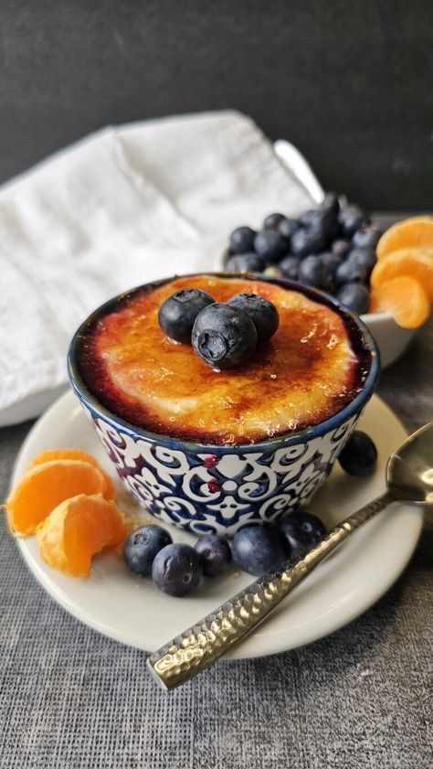 Crème Brûlée Yogurt - Kosher Everyday Yogurt Creme Brulee, Gluten Free Challah, Cream Brulee, Greek Yogurt Flavors, Brulee Recipe, Blueberry Topping, Gluten Free Granola, Crunchy Granola, Granola Cereal