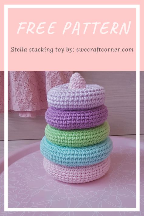 Baby Stacking Rings Toy Crochet, Stacking Rings Crochet Pattern, Baby Stacking Rings Toy Crochet Free, Crochet Ring Stacker Toy Pattern, Crochet Infant Toys, Crochet Stacker Toy Pattern Free, Crochet Ring Stacking Toy, Amigurumi Stacking Toy Free Pattern, Crochet Doughnut Pattern Free