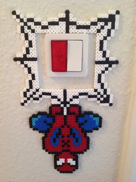 Light Switch Frame, Spiderman Light, Hamma Beads Ideas, Easy Perler Bead Patterns, Pixel Beads, Pearl Beads Pattern, Hamma Beads, Fusion Beads, Hama Beads Design