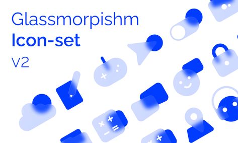 Glassmorphism Icons – Figma Glassmorphism Ui, Icon Set, Icon Design, Design