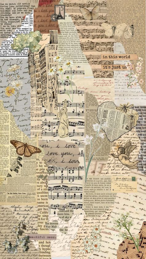 #myfirstshuffle Journal Asethic, Jornal Wallpaper, Cream White Aesthetic, Vintage Aesthetic Stickers Printables, Newspaper Wallpaper, Cute Backrounds, Pretty Pfp, Ipad Mini Wallpaper, Pretty Flowers Pictures