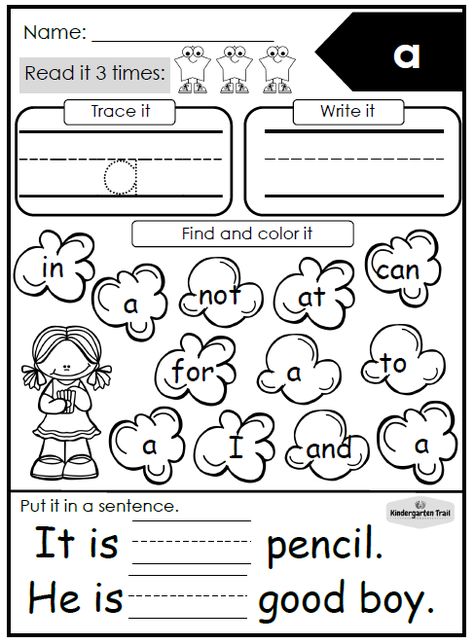 FREE Printable Pre K sight word worksheet, "a" Sight Words Pre K, Sight Words Preschool Worksheets, Sight Word For, Sight Word Reading Free Printable, Kindergarten Sight Word Activities Worksheets Free Printable, Site Words Kindergarten Printables Free, Sight Word Worksheets Free Preschool, Kindergarten Worksheets Free Printables Sight Words, Pre K Sight Words List