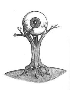 Gothic Drawings, Realistic Eye Drawing, Scary Drawings, Eyeball Art, Weird Drawings, Tree Drawings Pencil, Trippy Drawings, Creepy Drawings, Arte Punk