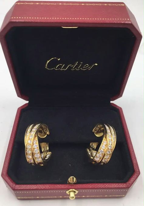 Cartier, Class Ring, Gold Earrings, Hoop Earrings, Yellow Gold, Yellow, Gold, Quick Saves