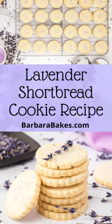 Lavender Party Ideas, Lavender Butter Cookies, Lavender Biscotti Recipe, Lavender Recipes Food, Recipes Using Lavender, Lavender Recipes Baking, Spring Shortbread Cookies, Lavender Baked Goods, Baking Must Haves