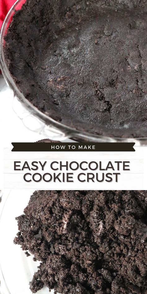 Cookie Pie Crust Recipe, Oreo Cookie Pie, Cookie Crust Recipe, No Bake Pie, Chocolate Cookie Crust, Oreo Cookie Crust, Baked Pie Crust, Chocolate Torte, Frozen Pie