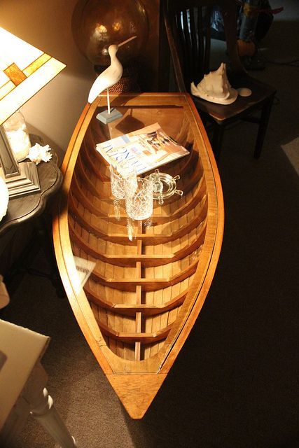 Great boat coffee table-SOLD | Flickr - Photo Sharing! @Marsha Garcia -I would love one for a cabin ;). Building With Wood, Boat Table, Personal Stamp, Starting A Company, Acrylic Furniture, Multipurpose Furniture, Best Boats, Ceiling Design Bedroom, Lake Cottage