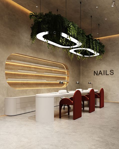 Design interior nails salon :: Behance Small Nail Studio, Manicure Station, Nail Salon Interior Design, Nail Salon Interior, Beauty Space, Nail Makeup, Furniture Studio, Dream Interior, Nail Salon Design