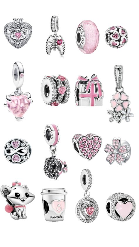 Pandora Bracelet Charms Ideas, Pandora Bracelet Designs, Pretty Ear Piercings, Pandora Pink, Preppy Jewelry, Pandora Bracelet Charms, Jewelry Fashion Trends, Bracelet Diy, Pandora Bracelets