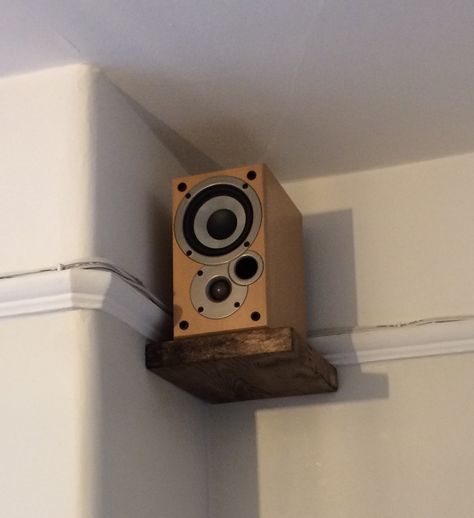 Floating speaker shelves made and fitted for a customer. Speaker Shelves, Benedict Society, The Mysterious Benedict Society, Speaker Wall Mounts, Diy Pallet Wall, Wall Mounted Bookshelves, Scaffold Boards, Shelves Diy, Picture Rail