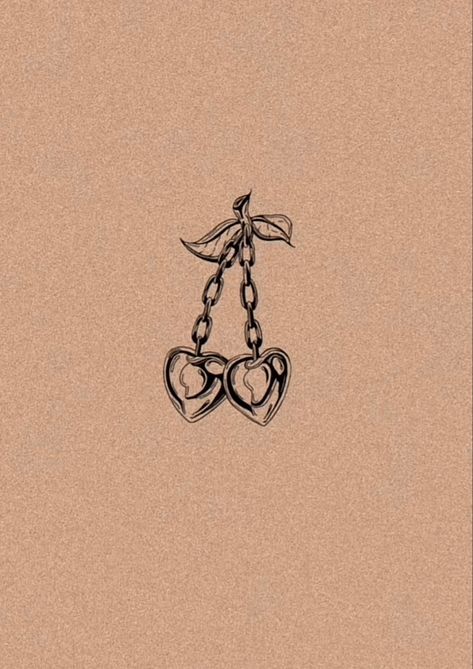 Chain Cherry Tattoo, Dainty Chain Tattoo, Small Chain Tattoo, Heart Chain Tattoo, Locket Drawing, Chain Link Tattoo, Ace Of Hearts Tattoo, Love Your Tattoo, Pendant Tattoo