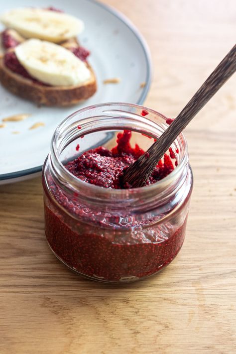 Jam on toast is such a treat! It was my staple breakfast growing up in France. This recipe is a quick, easy, and healthy way to recreate my childhood favorite.

Fun fact - I didn't try peanut butter until I arrived in Australia in 2014! And wow... I have indeed made up for it! Jam On Toast, Chia Jam Recipe, Chia Jam, Berry Jam, On Toast, Jams & Jellies, Jam Recipes, My Childhood, Healthy Treats