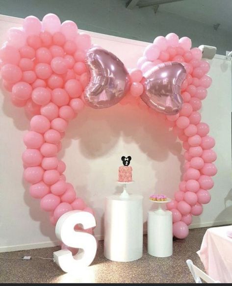 Minnie Mouse Birthday Party Theme, Toddler Girl Party Ideas, Bowtique Party, Minnie Mouse Birthday Theme, Mickey Mouse Birthday Decorations, Minnie Mouse Decorations, Minnie Mouse Theme Party, Minnie Mouse Balloons, Twodles Birthday