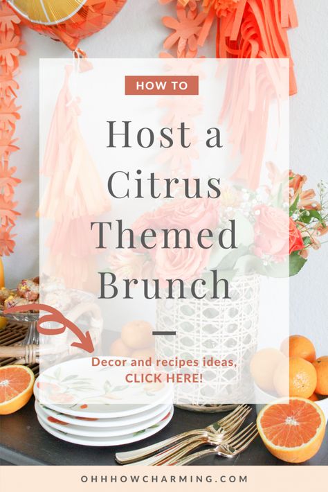 Homemade Orange Juice, Citrus Party, Orange Muffin Recipe, Citrus Theme, Tea Party Menu, Citrus Recipes, Brunch Decor, Party Food Themes, Orange Muffins