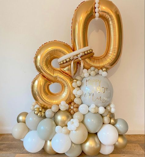 80 Balloon Bouquet, 80th Birthday Balloon Arch, 80 Balloon Decor, 50th Anniversary Balloons, 80th Birthday Party Decorations, 60 Balloons, 50th Birthday Balloons, 50th Anniversary Decorations, 82nd Birthday