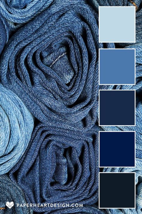 This blue jean baby color scheme is just one of hundreds of expertly designed color palettes on our blog! The Fresh Fibers color palette collection is full inspiration for your next design project, wedding colors, interior design, branding, nail art, and more! #colorpalette #colorscheme #color #colourpalette #colorinspiration #graphicdesign #weddingcolors #interiordesign #branding #design #fashion #graphicdesign #nailart #logo #illustration #neutral #hexcode #graphicdesigner Ss24 Color Palette, Dark Denim Color Palette, Blue Jean Color Palette, New Jeans Color Palette, Newjeans Color Palette, Denim Colour Palette, Jean Color Palette, Denim Aesthetic Wallpaper, Color Blue Palette