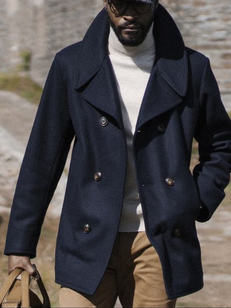 Winter Overcoat Men Outfit, Navy Coat Outfit Men, Blue Coat Outfit Men, Navy Peacoat Outfit Men, Navy Peacoat Outfit, Peacoat Outfit Men, Navy Blue Coat Outfit, Men Coat Outfit, Navy Coat Outfit