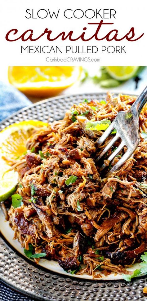 Carnitas Slow Cooker, Crockpot Pork Carnitas, Slow Cooker Mexican, Mexican Pulled Pork, Slow Cooker Carnitas, Pork Carnitas Recipe, Pork Carnitas Slow Cooker, Pulled Pork Recipe, Boneless Pork Shoulder