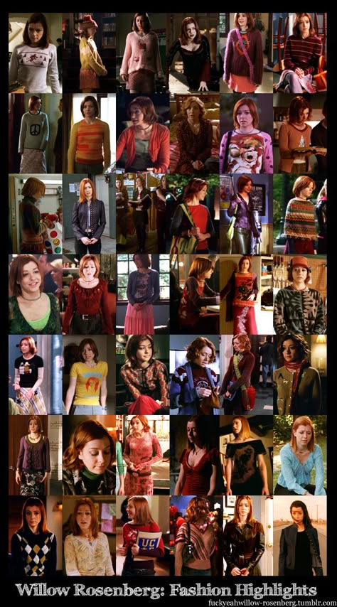 Willow Rosenberg's Sweaters.  I don't know who made this, but I love you. Buffy Willow Outfits, Willow From Buffy Outfits, Willow Outfits Buffy, Willow And Tara Outfits, Willow Buffy Outfits, Willow Buffy The Vampire Slayer Outfits, Willow Rosenberg Outfits, Willow From Buffy The Vampire Slayer, Willow Outfits